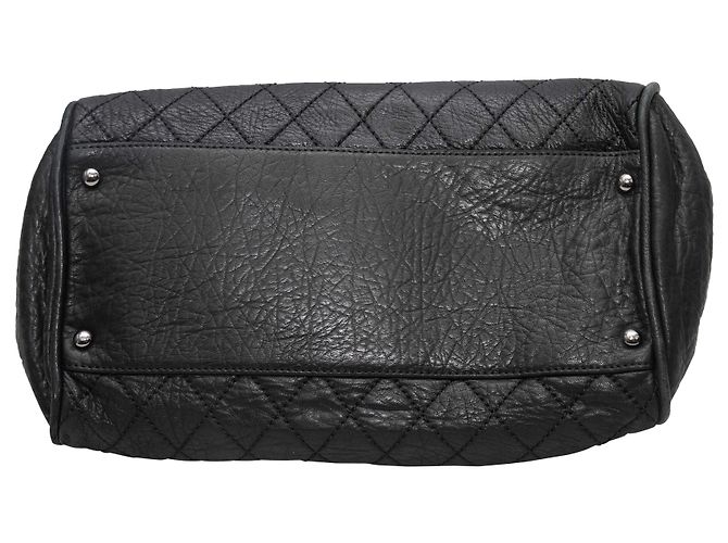 Borsa Bowler Chanel in pelle matelassé nera Nero - vista 4