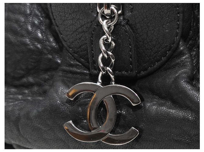Borsa Bowler Chanel in pelle matelassé nera Nero - vista 8