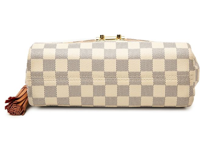 Borsa Satchel Louis Vuitton Damier Azur Croisette Bianca Bianco - vista 3