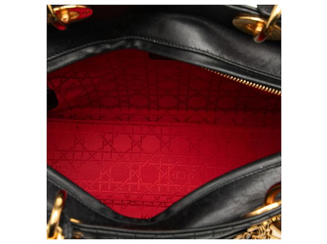 Autre Marque Borsa Lady Dior Large in pelle d'agnello Cannage nera Nero - vista 4