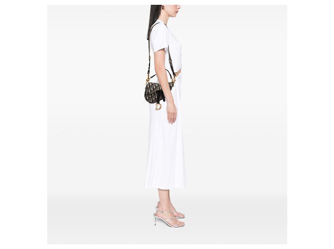 Autre Marque Dior Mini Saddle Bag aus blauer Oblique Canvas - Ansicht 11