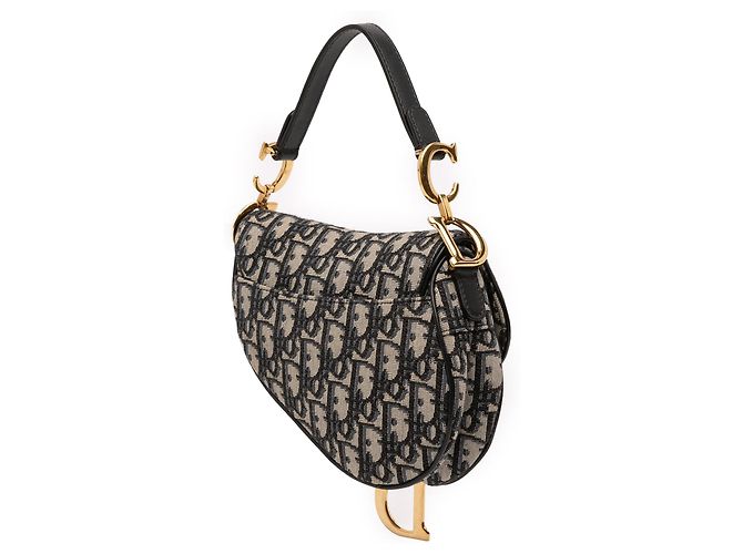 Autre Marque Dior Mini Saddle Bag aus blauer Oblique Canvas - Ansicht 2