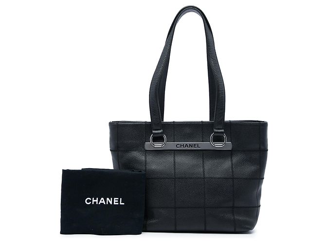 Tote Chanel Caviar Chocolate Bar Nera Nero - vista 6