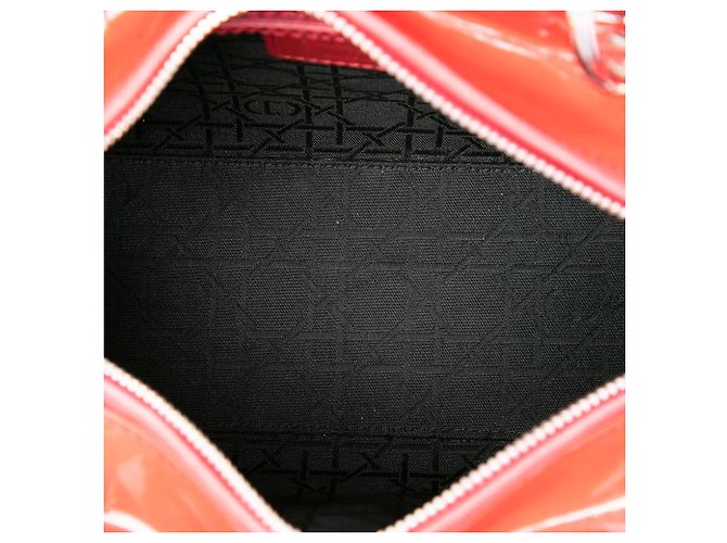 Autre Marque Borsa Lady Dior Medium in pelle vernice Cannage rossa Dior Rosso - vista 4