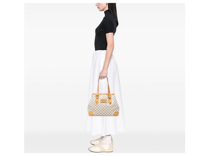 Borsa Tote Louis Vuitton Hampstead MM Damier Azur Bianca Bianco - vista 6