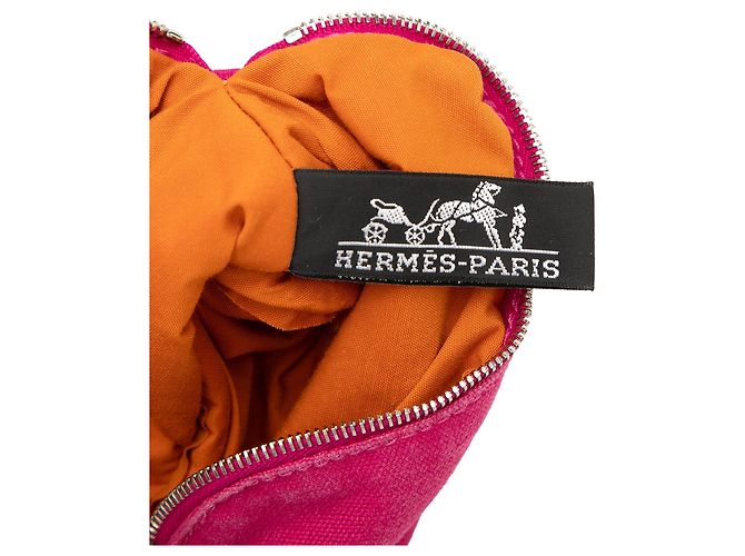 Pouch Hermès Mini Bolide in Canvas Rosa - vista 5