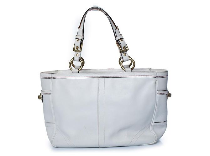 Coach, borsa con manico superiore in bianco con fiore Multicolore D'oro - vista 3