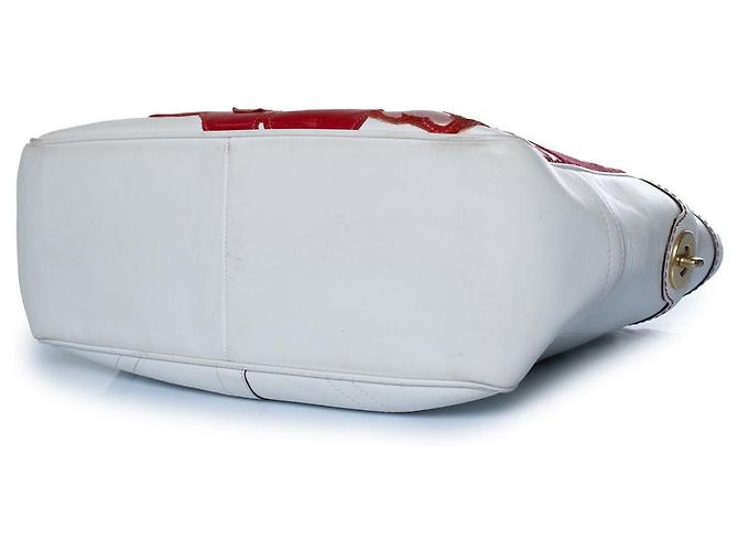 Coach, borsa con manico superiore in bianco con fiore Multicolore D'oro - vista 5