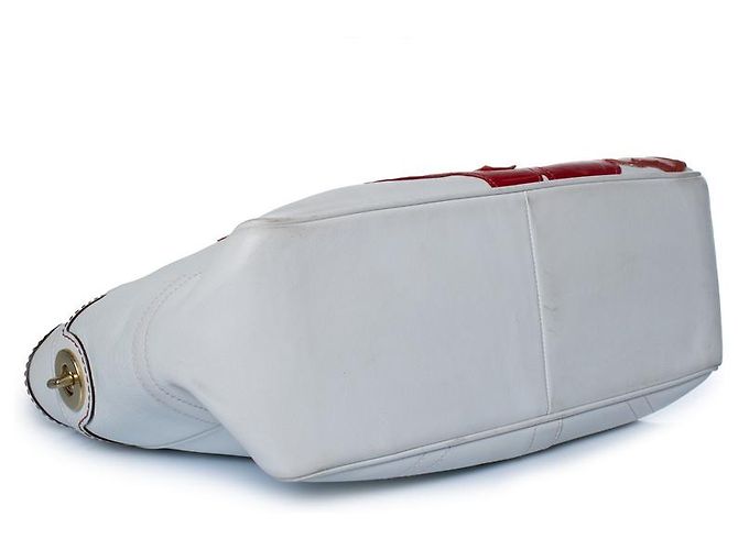 Coach, borsa con manico superiore in bianco con fiore Multicolore D'oro - vista 7