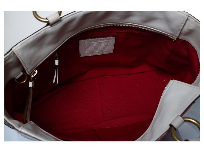Coach, borsa con manico superiore in bianco con fiore Multicolore D'oro - vista 9