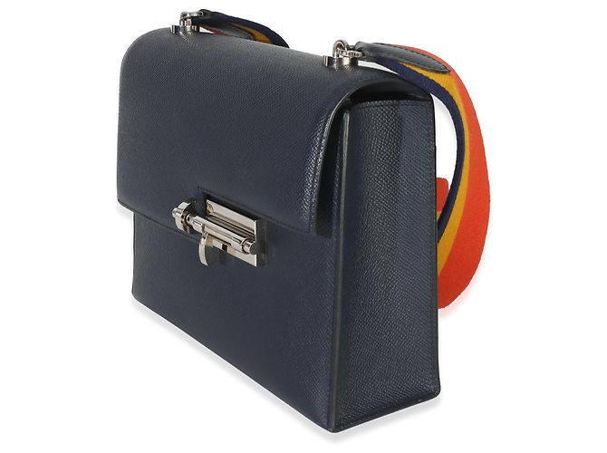 Hermès Bleu Nuit Epsom Verrou 23 PHW Blu - vista 3
