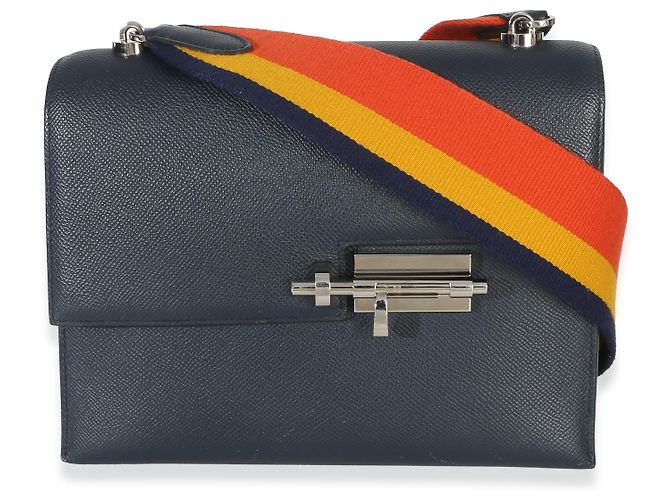 Hermès Bleu Nuit Epsom Verrou 23 PHW Blu - vista 8