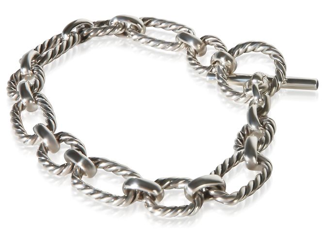 Bracciale Toggle David Yurman in Argento Sterling con Maglie Quadrate Cushion - vista 2