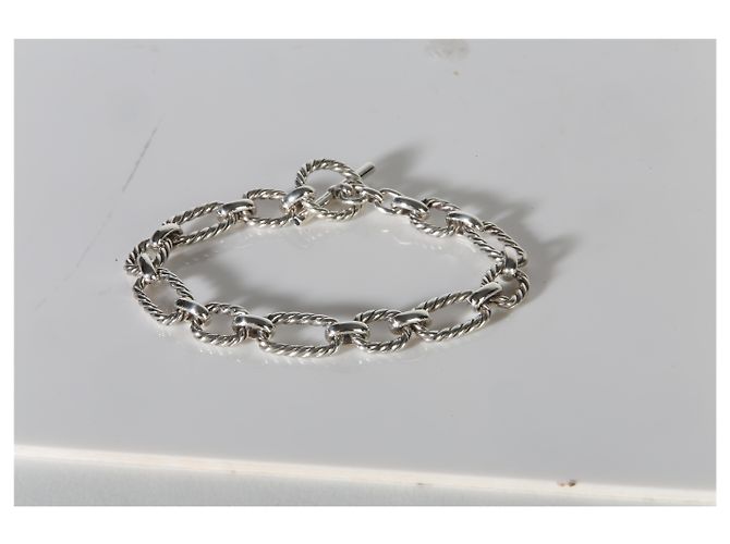 Bracciale Toggle David Yurman in Argento Sterling con Maglie Quadrate Cushion - vista 4