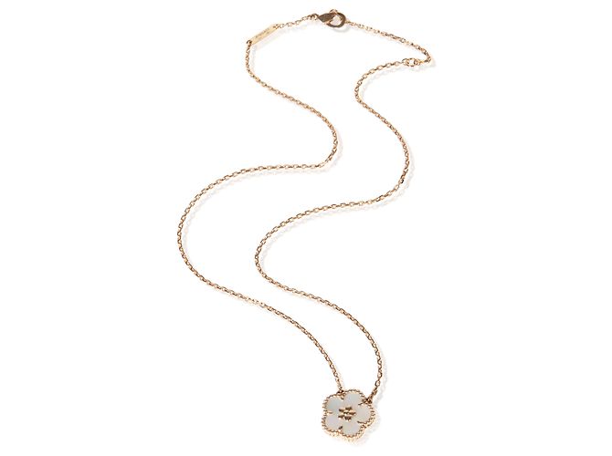 Pendente Lucky Spring Plum Blossom Van Cleef & Arpels in oro rosa e madreperla - vista 2