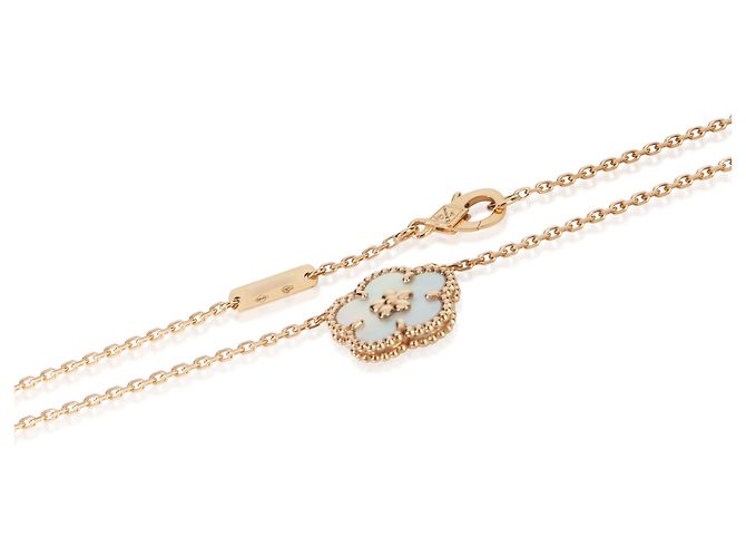 Pendente Lucky Spring Plum Blossom Van Cleef & Arpels in oro rosa e madreperla - vista 3