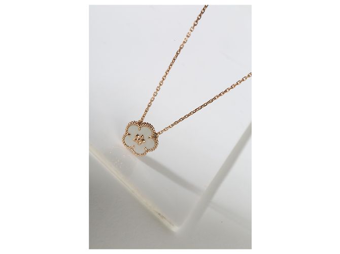Pendente Lucky Spring Plum Blossom Van Cleef & Arpels in oro rosa e madreperla - vista 5