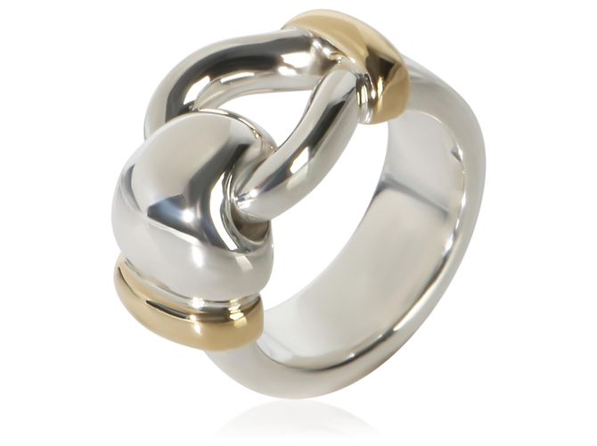 Anello Loop Vintage Tiffany & Co. in oro giallo e argento sterling - vista 2