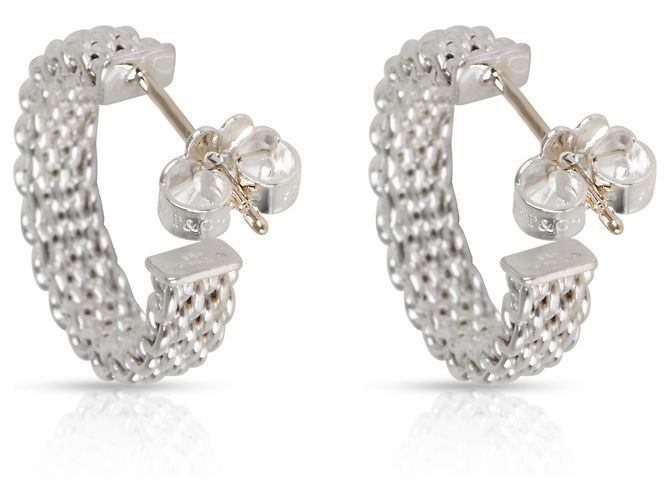 Orecchini a cerchio Somerset Mesh Small in argento sterling Tiffany & Co. - vista 2