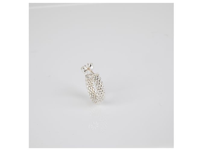 Orecchini a cerchio Somerset Mesh Small in argento sterling Tiffany & Co. - vista 4