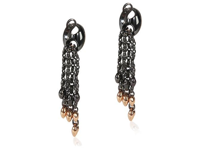 Orecchini Gucci Mariner Link in oro rosa e argento sterling brunito - vista 3