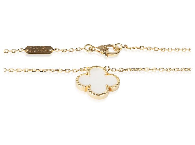 Pendente Vintage Alhambra Van Cleef & Arpels in Oro Giallo e Madreperla - vista 2