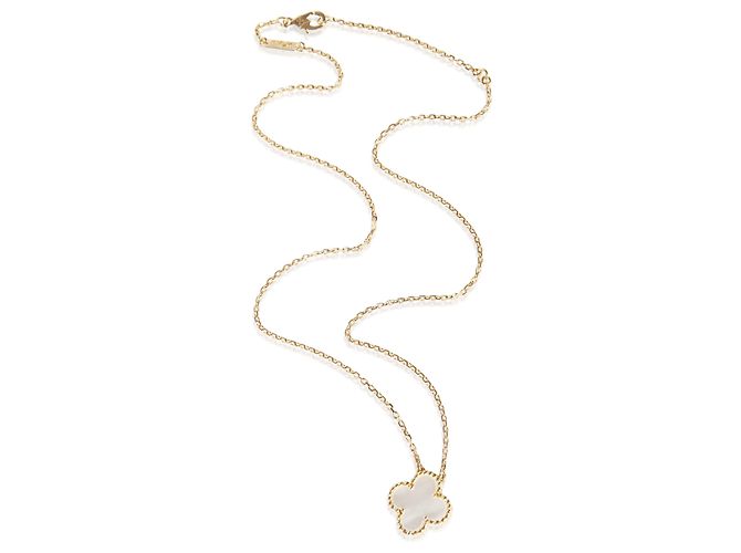 Pendente Vintage Alhambra Van Cleef & Arpels in Oro Giallo e Madreperla - vista 3