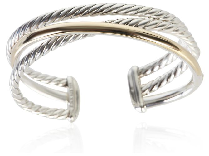 Bracciale Bold Crossover David Yurman in oro giallo e argento sterling - vista 5