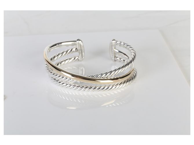 Bracciale Bold Crossover David Yurman in oro giallo e argento sterling - vista 6