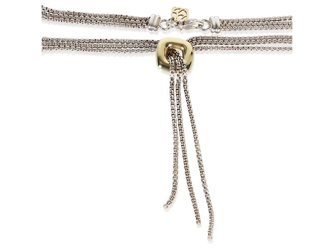 Collana Lariat Waterfall David Yurman in oro giallo e argento sterling - vista 2