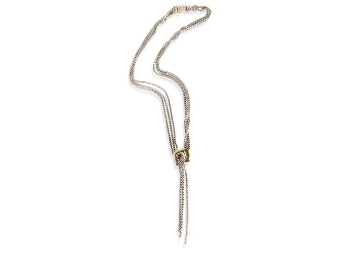 Collana Lariat Waterfall David Yurman in oro giallo e argento sterling - vista 3