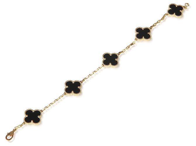 Bracciale Vintage Alhambra Van Cleef & Arpels in oro giallo e onice - vista 5