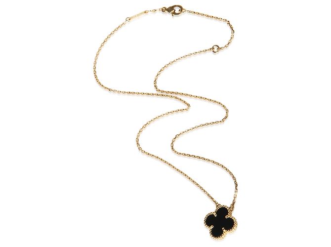 Pendente Vintage Alhambra in oro giallo e onice Van Cleef & Arpels - vista 2