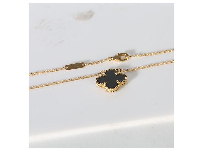 Pendente Vintage Alhambra in oro giallo e onice Van Cleef & Arpels - vista 4