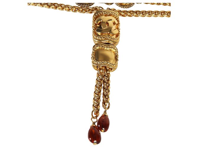 Gabrielle Collana Bolo Tie Chanel 1996 Vintage Gripoix CC placcata oro - vista 2