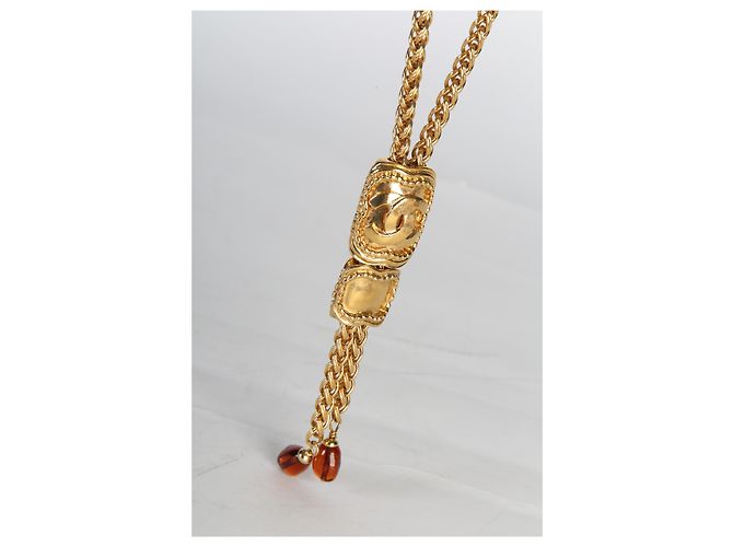 Gabrielle Collana Bolo Tie Chanel 1996 Vintage Gripoix CC placcata oro - vista 4