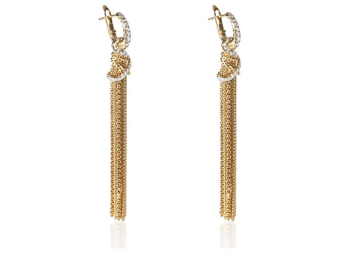Orecchini Helena Tassel David Yurman in oro giallo e diamanti - vista 2