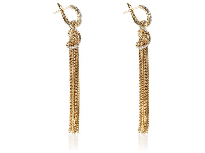 Orecchini Helena Tassel David Yurman in oro giallo e diamanti - vista 3
