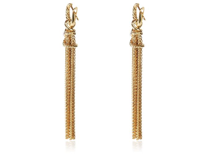 Orecchini Helena Tassel David Yurman in oro giallo e diamanti - vista 4