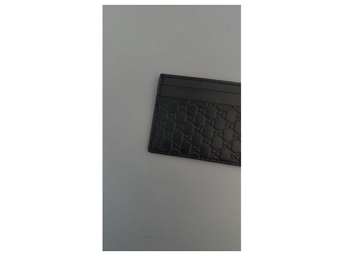 Gucci GG Embossed Leather Card Holder Black - view 2
