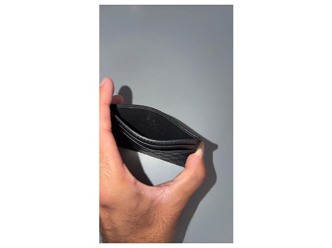 Gucci GG Embossed Leather Card Holder Black - view 5