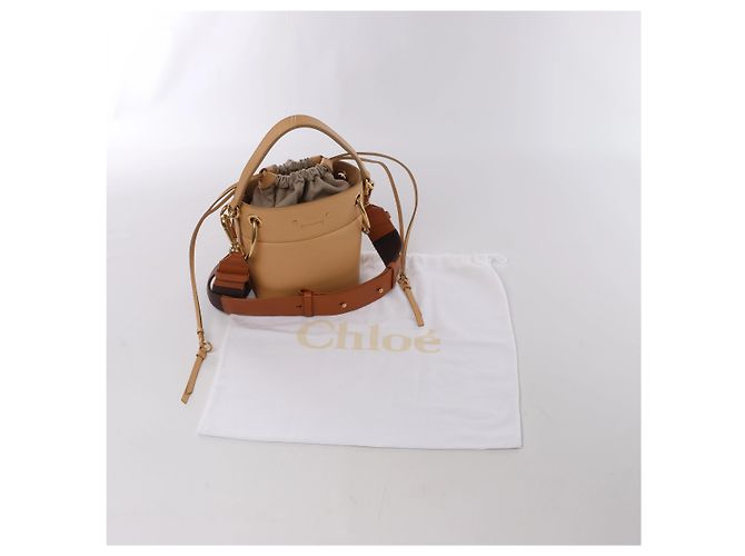 Chloé Borsa a tracolla 2Way Chloe Roy in pelle x tela beige - vista 12