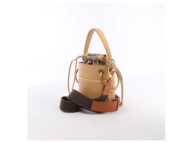 Chloé Borsa a tracolla 2Way Chloe Roy in pelle x tela beige - vista 3