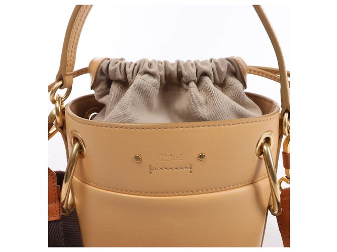 Chloé Borsa a tracolla 2Way Chloe Roy in pelle x tela beige - vista 4