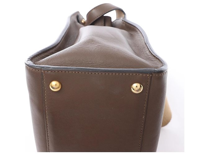 Fendi Peekaboo X-light Leder 2Way Handtasche in Brown 8BN310 Beige - Ansicht 10