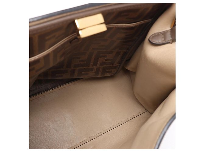 Fendi Peekaboo X-light Leder 2Way Handtasche in Brown 8BN310 Beige - Ansicht 11