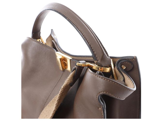 Fendi Peekaboo X-light Leder 2Way Handtasche in Brown 8BN310 Beige - Ansicht 3