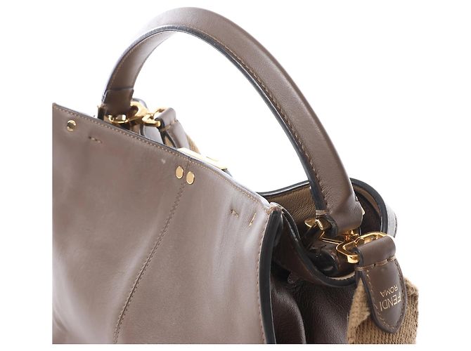 Fendi Peekaboo X-light Leder 2Way Handtasche in Brown 8BN310 Beige - Ansicht 5