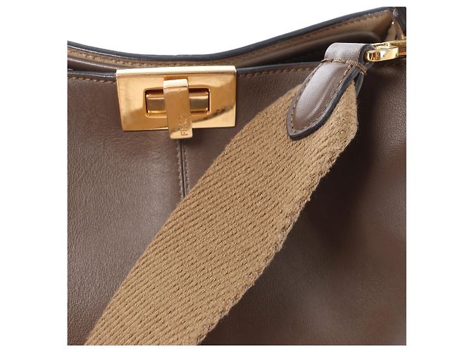 Fendi Peekaboo X-light Leder 2Way Handtasche in Brown 8BN310 Beige - Ansicht 7