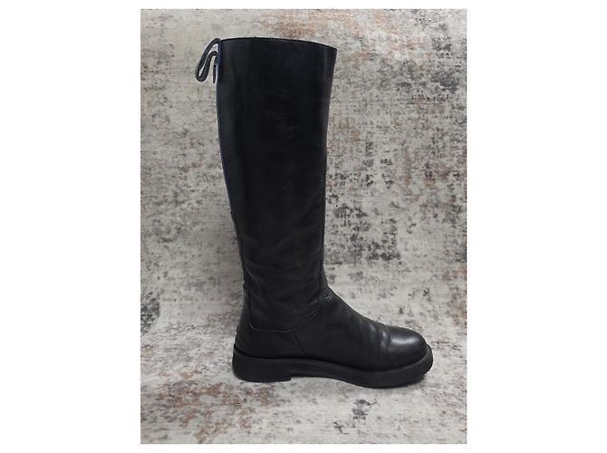 Botas de cuero Jil Sander Navy Negro - vista 3